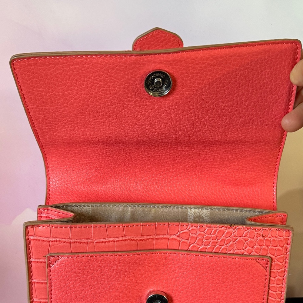 Elegant Coral Anne Klein Small Top Handle Satchel - Picture 8 of 16